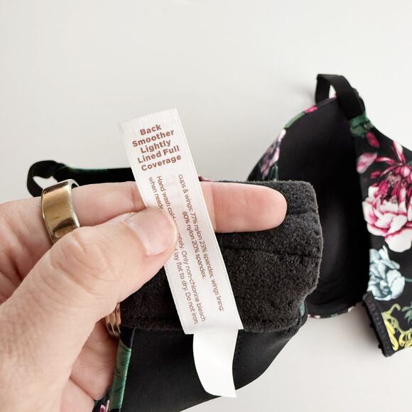 [Cacique] Floral Back Smoother Lightly Lined Full Coverage Underwire Bra Sz 44C - Picture 9 of 9